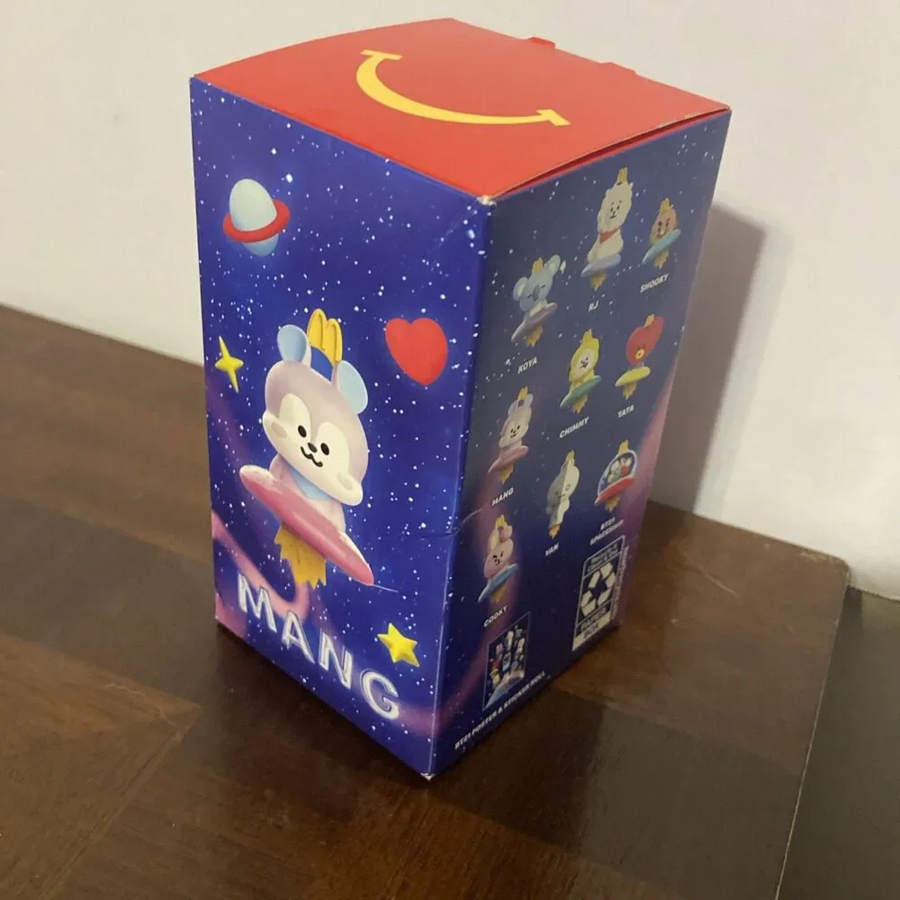 McDonald's BT21 Happy Meal Toys Set of 5 UFO Spinner Figures Yellow Hanger